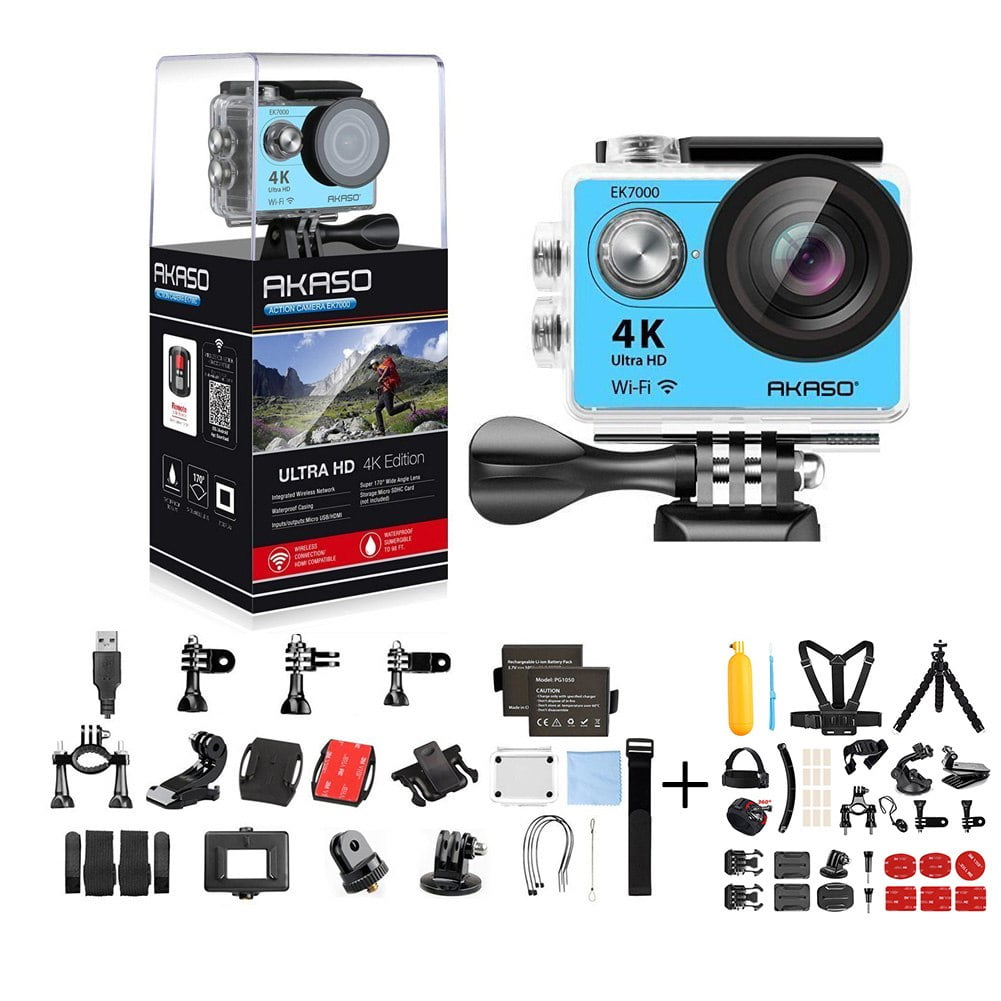 AKASO EK7000 4K Action Camera + 14 in 1 Camera Accessories WIFI Ultra