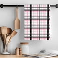 thumbnail image 2 of Pink Black Plaid Kitchen Towel Dish Cloths Set of 4, Microfiber Soft Kitchen Hand Towels, Farmhouse Pink Black Checkered Absorbent Quick Drying Dishcloths 18 x 28 Inches, 2 of 8