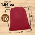 thumbnail image 5 of Drawstring Durable Backpack Non-Woven - Sports Back Pack Perfect For Training and Gym - Strong 80 GSM Polypropylene Material - 24 inches Rope String - Burgundy - 10 Pack, 5 of 5
