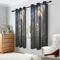 thumbnail image 2 of Yayeee Window Curtains Light Filtering 63"x52" Grommet Panel Pair Home Living Room Decor, Black Watercolor Space, 2 of 7