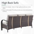 thumbnail image 5 of PARKWELL Outdoor 3 Seats Patio Sofa Furniture,Wicker Rattan Deep Seat Couch with Anti-Slip Beige Cushions for Porch Balcony Backyard,Brown Wicker, 5 of 9