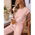 thumbnail image 3 of Ekouaer Womens Pajama Sets Cap Sleeve Sleepwear Tops and Long Pants Comfy Pjs 2 Piece Lounge Set with Pockets, 3 of 6