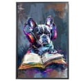 thumbnail image 2 of French Bulldog Decor Poster Unframe, French Bulldog Dog Canvas Wall Art, Dog Reading Book Canvas Print Painting Poster Wall Decor Dog Lovers Gifts, 2 of 6