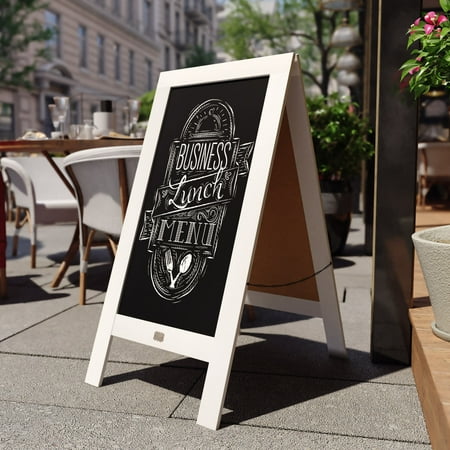 Alamont Home - Canterbury 20"W x 2-26"D x 40"H Magnetic A-Frame Chalkboard - Solid White