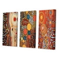 thumbnail image 3 of Designart "Amber Tinged Circular Dot Aboriginal Art V" Transitional Wall Art Set Of 3 - Abstract Transitional White Gallery Set For Office Decor, 3 of 6