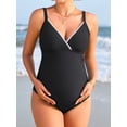 thumbnail image 3 of Sociala V Neck Maternity Swimsuit Ruched Side One Piece Pregnancy Bathing Suits 2026 Swimwear, 3 of 7