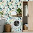 thumbnail image 4 of Peel and Stick Wallpaper Colorful Watercolor Leaves Circles Soft Pastels Wall Mural 17.7in x 9.8ft Self Adhesive Removable Wall Paper Renter Friendly Wallpaper for Nursery Bedroom Cabinets, 4 of 8