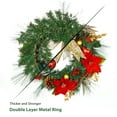 thumbnail image 6 of Fashionwu Christmas Wreath, 24 Inch Outdoor Xmas Wreath for Front Door, Battery Operated Wreath with 20 LED Lights Timer Red Gold Ball Ornaments Berries Pine Cones for Home Decor, 6 of 9
