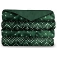thumbnail image 1 of Sunbeam Microplush Comfy Toes Electric Heated Throw Blanket Foot Pocket FairIsle Green, 1 of 2