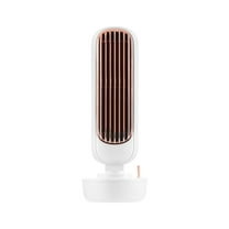 FEOLGEHLY Small Desktop Fan Tower Fan Quiet Oscillating Bladeless Fan USB Rechargeable Portable Air Conditioners Floor Standing Fan 3 Wind Speed Cooling Fan for Indoor Bedroom Home Office Room,White