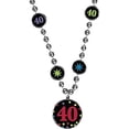 thumbnail image 2 of 40th Birthday Party Medallion Bead Necklace, 2 of 3