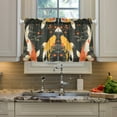 thumbnail image 2 of Yayeee Kitchen Curtains Tier Pair Light Filtering 27"x36" Rod Pocket Short Cafe Window Panel, Fish Pattern, 2 of 7