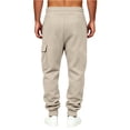 thumbnail image 5 of ersvoioy Cargo Sweatpants for Men with Pockets Casual Elastic Waist Drawsting Cinch Bottom Jogger Sweat Pants Solid Workout Trousers Outdoor Beige XL, 5 of 5
