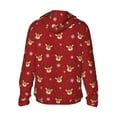 thumbnail image 3 of Uemuo Reindeer Faces Festive Red Pattern Women's Full Zip UPF 50+ Sun Protection Hoodie Jacket Long Sleeve Sun Shirt Hiking Outdoor Performance with Pockets-, 3 of 9