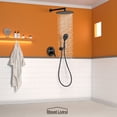 thumbnail image 2 of Boyel Living Shower System 12 inch Rain Shower Head Wall Mount Dual Shower Heads for Bathroom Handheld Rainfall Shower Faucet Set with Valve Included in Matte Black, 2 of 7