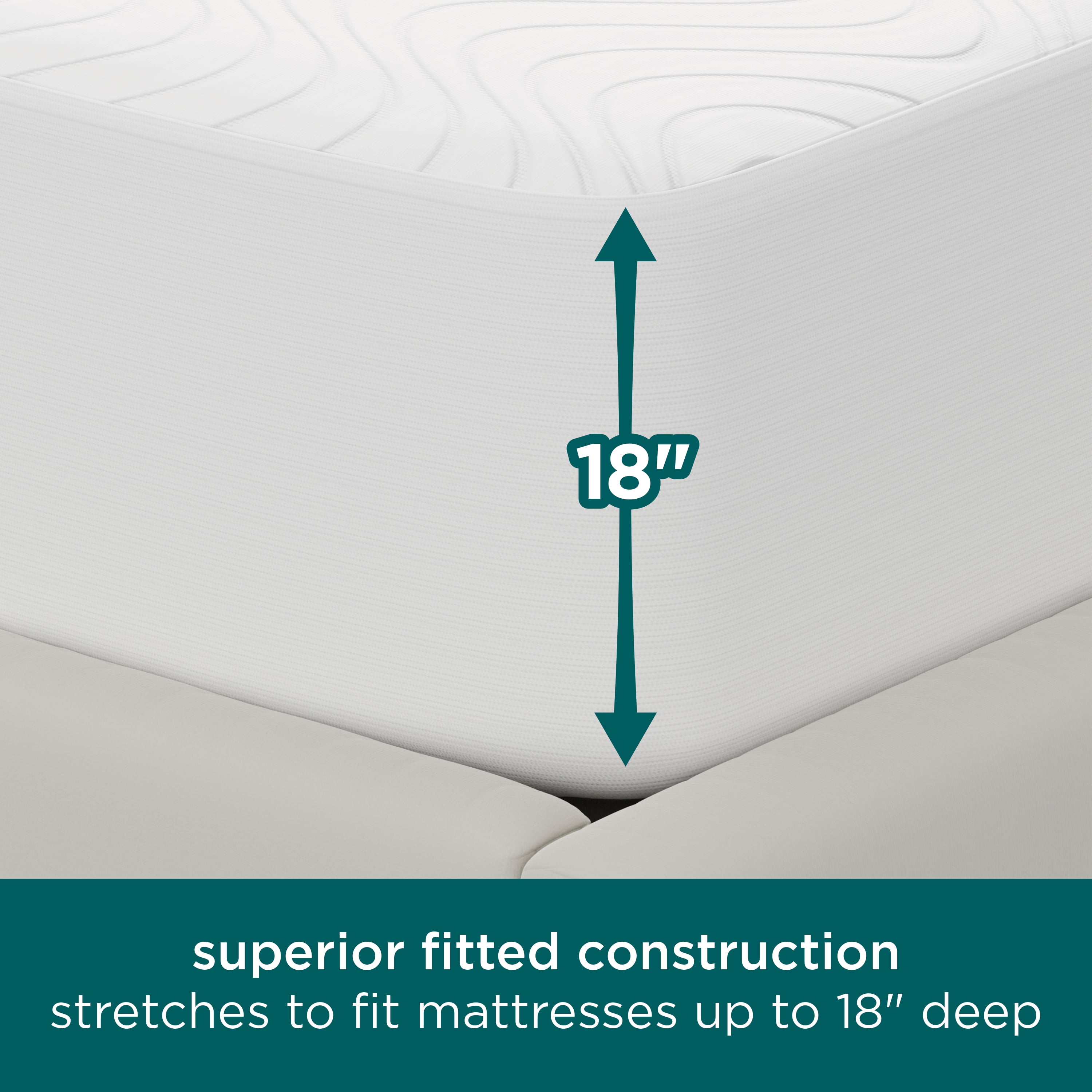 AllerEase Comfort Collection Plush-Knit Mattress Cover Protector Queen - Fitted Waterproof