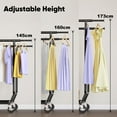 thumbnail image 2 of HOKEEPER 700lbs Heavy Duty Clothing Garment Rack with Shelves Commercial Clothing Racks on Wheels Double Rails Clothes Rack Portable Collapsible Adjustable Black, 2 of 7