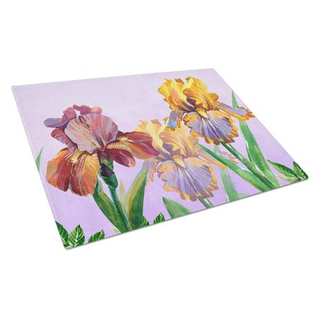 

Purple & Yellow Iris Glass Cutting Board - Large