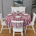 thumbnail image 2 of Red Christmas Deer and Tree Pattern Round Tablecloth 60"x60",Wrinkle Wipeable Table Cloth for Kitchen Dining Room Picnic Patio Party, 2 of 6