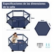 thumbnail image 3 of Corrales Para Bebés corralitos Plegable De Juegos Bebés Y Niños Corralito Hexagonal Transportable Corral De Seguridad Modelo Azul Marino, 3 of 4