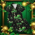 thumbnail image 5 of YueHuiYing Women's Button-Down Cardigan with Lapel Collar St. Patrick's Day Print Short-Sleeve Set with Shorts Milk Silk Pajama Set Short-Sleeve Lapel Collar Set, 5 of 6