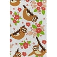 thumbnail image 5 of Room Darkening Window Curtains Drapes Sloth On The Branch with Flowers Thermal Insulated Grommet Blackout Curtains 84x55 in 2 Panels for Bedroom Living Room, 5 of 6