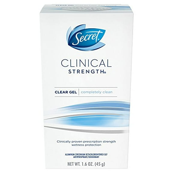Secret Clinical Strength Clear Gel Antiperspirant, Completely Clean, 1.6oz