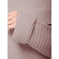 thumbnail image 6 of Women's Knit Cowl Neck Stretchy Long Sleeve Off Shoulder Sweater Dress, 6 of 6