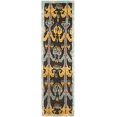 thumbnail image 2 of Safavieh Ikat 2'3" X 8' Hand Tufted Wool Pile Rug in Charcoal and Blue, 2 of 4