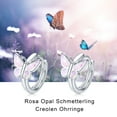 thumbnail image 2 of Coachuhhar Opal Butterfly Hoop Earrings for Women 925 Sterling Silver Hypoallergenic Huggie Earrings Tiny Cartilage Earrings Mini Hoops Earrings Small Earrings Opal Jewelry for Mother's Day, 2 of 6