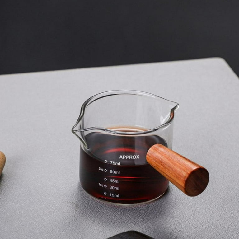 Glass Measuring Cup Espresso Shot Glass 75ML Triple Pitcher