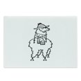 thumbnail image 1 of Llama Cutting Board, South American Domestic Alpaca Animal with Winter Attire Monochrome Illustration, Decorative Tempered Glass Cutting and Serving Board, Large Size, Black White, by Ambesonne, 1 of 1