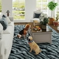 thumbnail image 4 of ZENELESS Fluffy Rugs,6x9ft Black and White Stripes Solid Shag Collection Carpet Perfect for Dining Room, Bedroom, 4 of 6