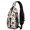 Thanksgiving Turkey Hat Maple Leaf Pattern, variant on Thanksgiving Turkey Pilgrim Hat Acorn Pattern Sling Backpack, Travel Shoulder Pack with Earphone Port, Breathable Padded Back Gift Ideas for Hiking Cycling Walking