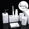thumbnail image 2 of yuksok Bathroom Accessory Set 5-pack Resin Toothbrush Holder Lotion Dispenser, BPA, 2 of 8