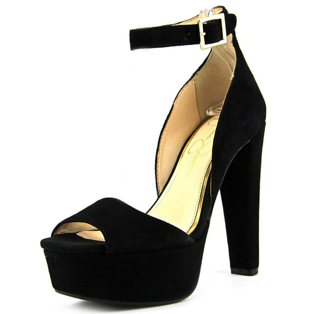 open toe suede heels