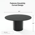 thumbnail image 3 of MAYEERTY 60 in. Soild Wood Black Dining Table Round Kitchen Table, 3 of 5