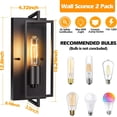 thumbnail image 2 of Wall Lights Sconce Matte Black Wall Sconce Wall Light Fixture for Bedrooms Living Room, 2 of 10
