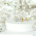 thumbnail image 5 of Rosec Jewels Lab Diamond Stud Earrings with Screw Back - Diamond Halo Earrings for Mom - EF-VS Grade, 14K Yellow Gold, 5 of 9