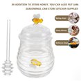 thumbnail image 3 of Large Glass Honey Jar Set with Dipper and Lid Honey Dispenser 2pcs, 3 of 8