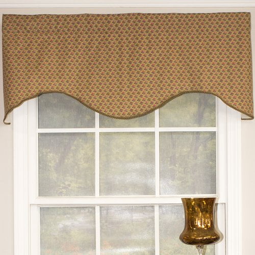 RLF Home Meadow Cornice 100% Cotton with Fully Lined 3" Rod Pocket Valnance for Windows 50" x 17" Sage