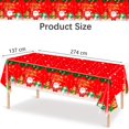 thumbnail image 2 of Christmas Tablecloth for Christmas Party 137*274cm Red Santa Snowman Xmas Table Cover,Disposable Christmas Plastic Table Cloth, 2 of 4