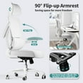 thumbnail image 3 of Silla de oficina TRALT, escritorio ergonómico, 150 kg, con ruedas, color blanco, 3 of 7