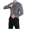 thumbnail image 2 of Men’s Muscle Fit Dress Shirts Men's Dress Shirts Long Sleeve Stretch Wrinkle-Free Solid Business Formal Casual Button Down Shirt Muscle Fit Big and Tall Button-Down Shirt, 2 of 4