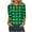 Army Green, variant on Crew Neck Womens T Shirts 3/4 Sleeve Gingham Print Leisure Blouse Oversized Daily Wear Vacation T-Shirt XXL