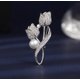 thumbnail image 3 of Broche de doble flauta de moda, broche de diamantes con destellos, broche de diamantes completo, broche de mujer, broche fijo para ropa, ramillete, 3 of 6