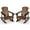 Coffee, variant on Infans 2PCS Kid Adirondack Rocking Chair Outdoor Solid Wood Slatted seat Backrest White