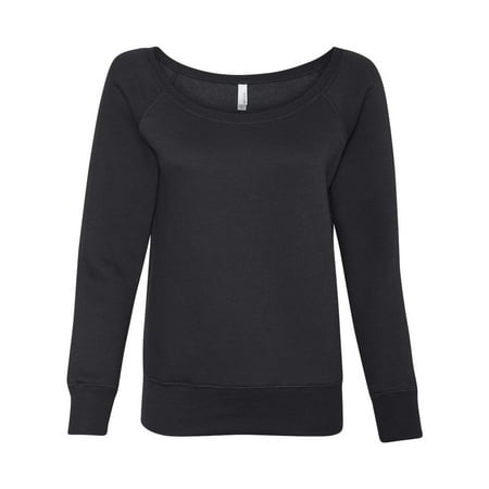 Bella Canvas Sponge Fleece Wide Neck Sweatshirt 7501, S, Black