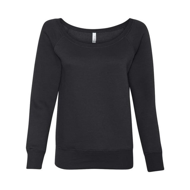 Bella Canvas Sweat-Shirt Éponge en Polaire à Large Col 7501, S, Noir