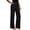 Black, variant on Women's Solid Color High Waist Straight Leg Dress Pants, Stretchy Work Slacks with Side Pockets, Comfortable Business Casual Trousers for Office Daily Wear Black L